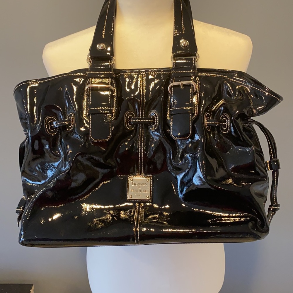 Dooney & Bourke Chiara Lg Black Patent Leather Bag